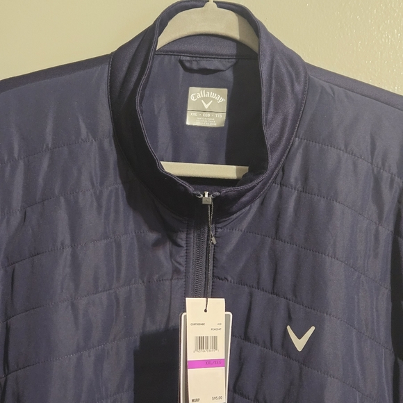 Callaway Golf XXL Full Zip Quilted Jacket Peacoat Blue UPF 50- NWT CGRFD0D4BC - Picture 9 of 9